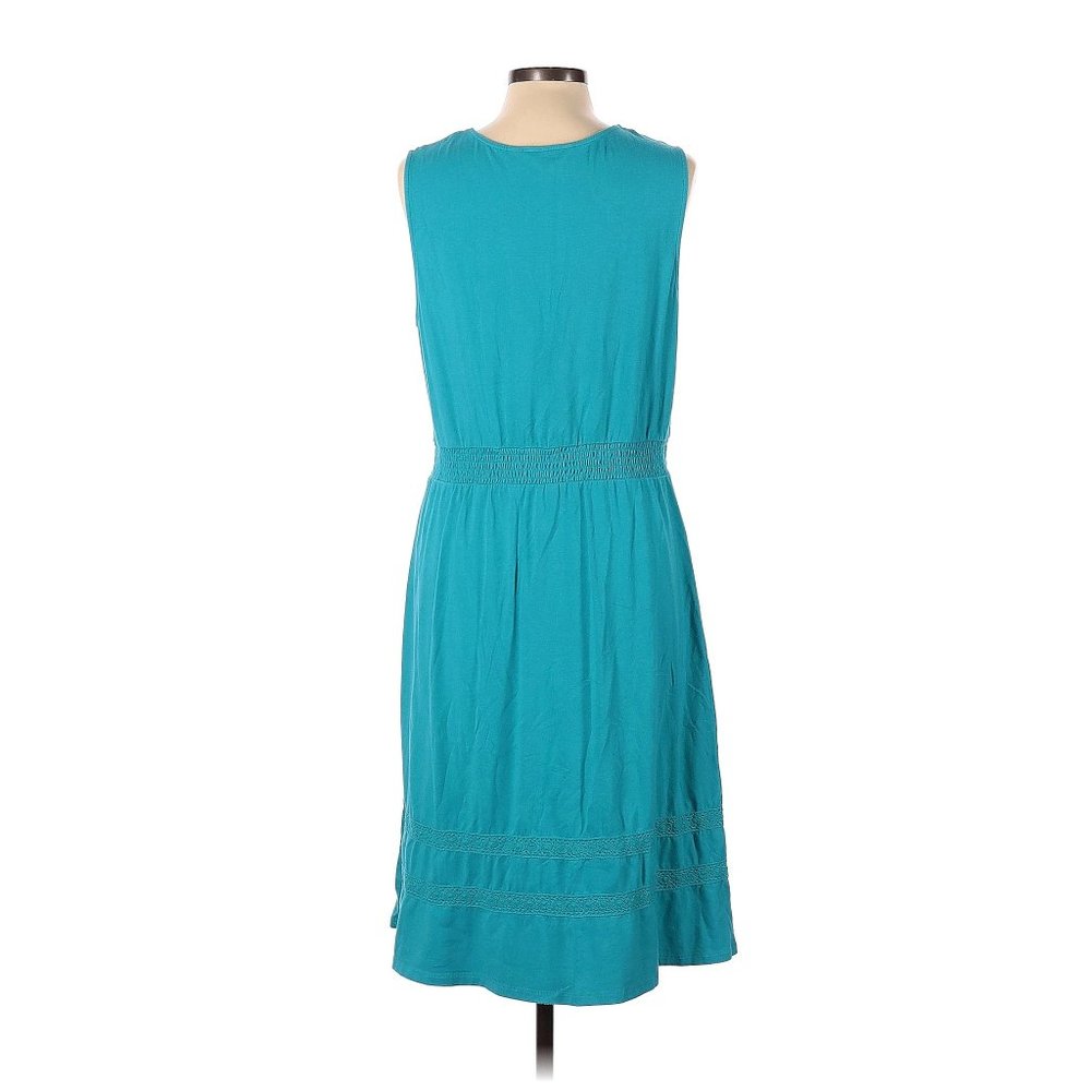 Liz Claiborne Sleeveless Cinched Teal Dress Size L - Picture 2 of 10